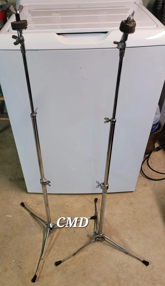 2 VINTAGE 1969/1970 LUDWIG 1400 FLAT BASE CYMBAL STANDS USA RINGO - Image 2 of 4