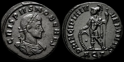 Crispus AE Follis 316-326 AD Aquileia Mint #N69