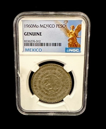 1960 Mo Mexico Un 1 Peso NGC Genuine  SILVER COIN  #3