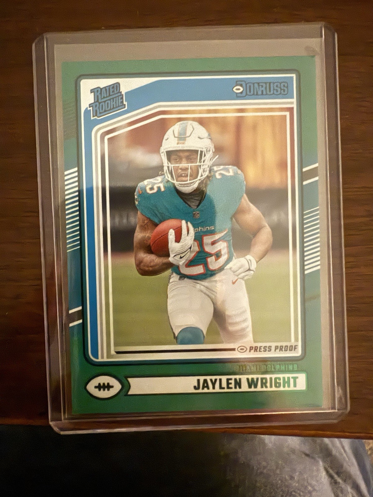 2024 Panini Donruss - Rated Rookie Jaylen Wright #344 Press Proof Green (RC)