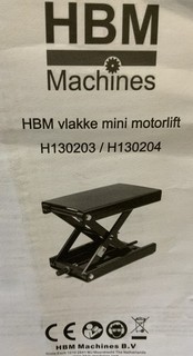 HBM Flacher Mini Motorradlift 450 kg – Schwarz Hebeplattform: 28x37cm (R2 A4