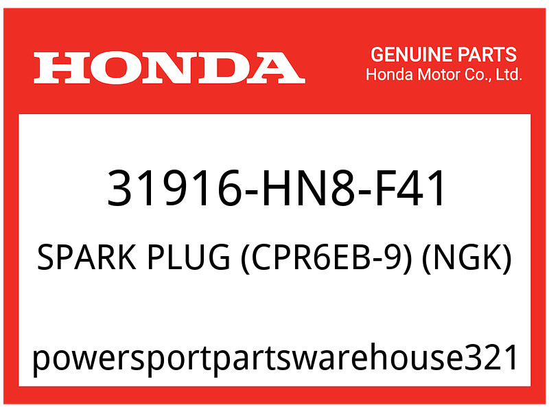 Honda OEM Part 31916-HN8-F41 SPARK PLUG CPR6EB-9 NGK