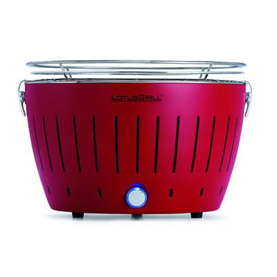 LotusGrill Classic Feuerrot Holzkohlegrill Tischgrill raucharm USB-Anschluß