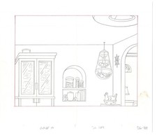 The Simpsons Original Production Animation Background Drawing Fox 2005 BK-015