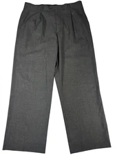 Ermenegildo Zegna Dress Pants Mens 33x25 Gray Herringbone Pleated Classic Fit