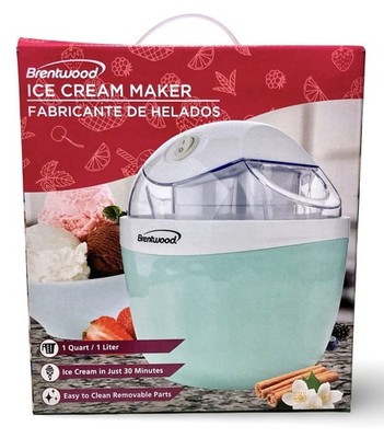 Brentwood TS-1410BL 1 Qt Ice Cream Sorbet Gelato Frozen Yogurt Maker | Brand New