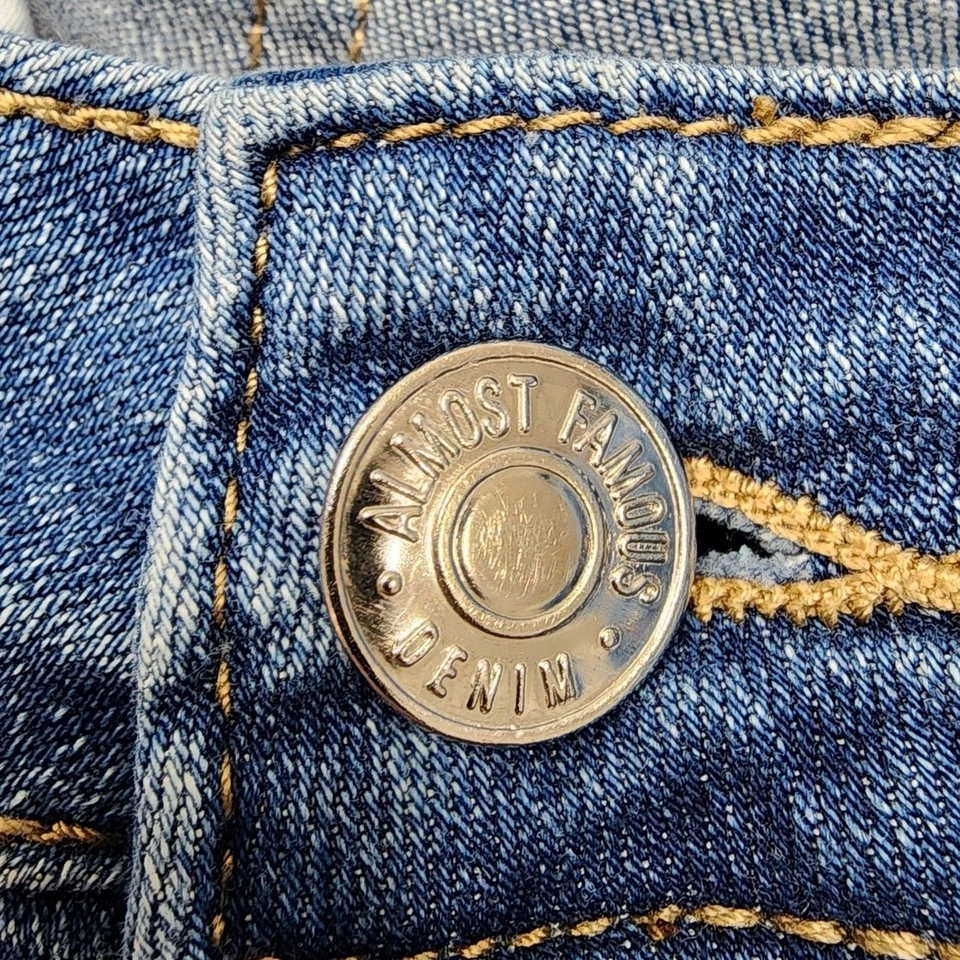 Almost Famous Jeans Womens 18 Blue Ripped Distressed High Rise Skinny Ankle - Image 2 of 4