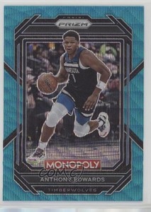 2022-23 Panini Prizm Monopoly Teal Wave Prizm Anthony Edwards #53