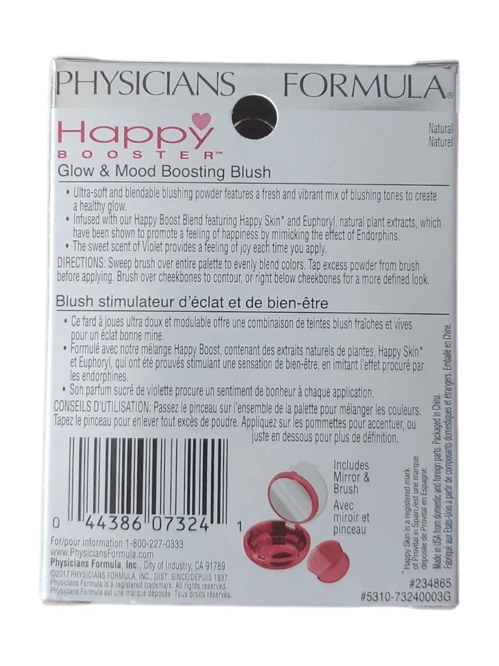 Physicians Formula Happy Booster Glow & Mood Boosting Blush Natural 7324 New Box - Image 4 of 4