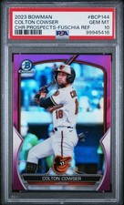 Colton Cowser 2023 Bowman Chrome Prospects Fuschia Refractor 199/199 PSA 10