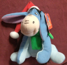 Disney EEYORE Christmas 6" Plush Toy JUST PLAY New With Tag WINNIE THE POOH Rare