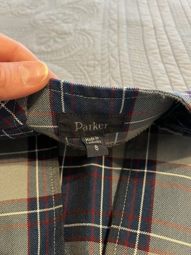 PARKER UNIFORM Girls sz 8 Navy Blue Plaid Pleated Jumper Dress Private School - Picture 6 of 9