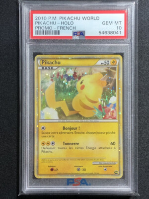 【PSA10】Pikachu ピカチュウワールド フランス FRENCH Pikachu Pokemon 2010 Holo PW Pikachu World French PSA 10 | eBay