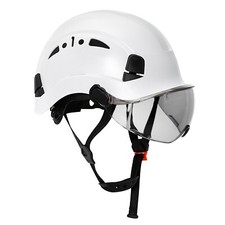White Construction Safety Helmet with Goggles Work Protection ABS Hard Hat ANSI