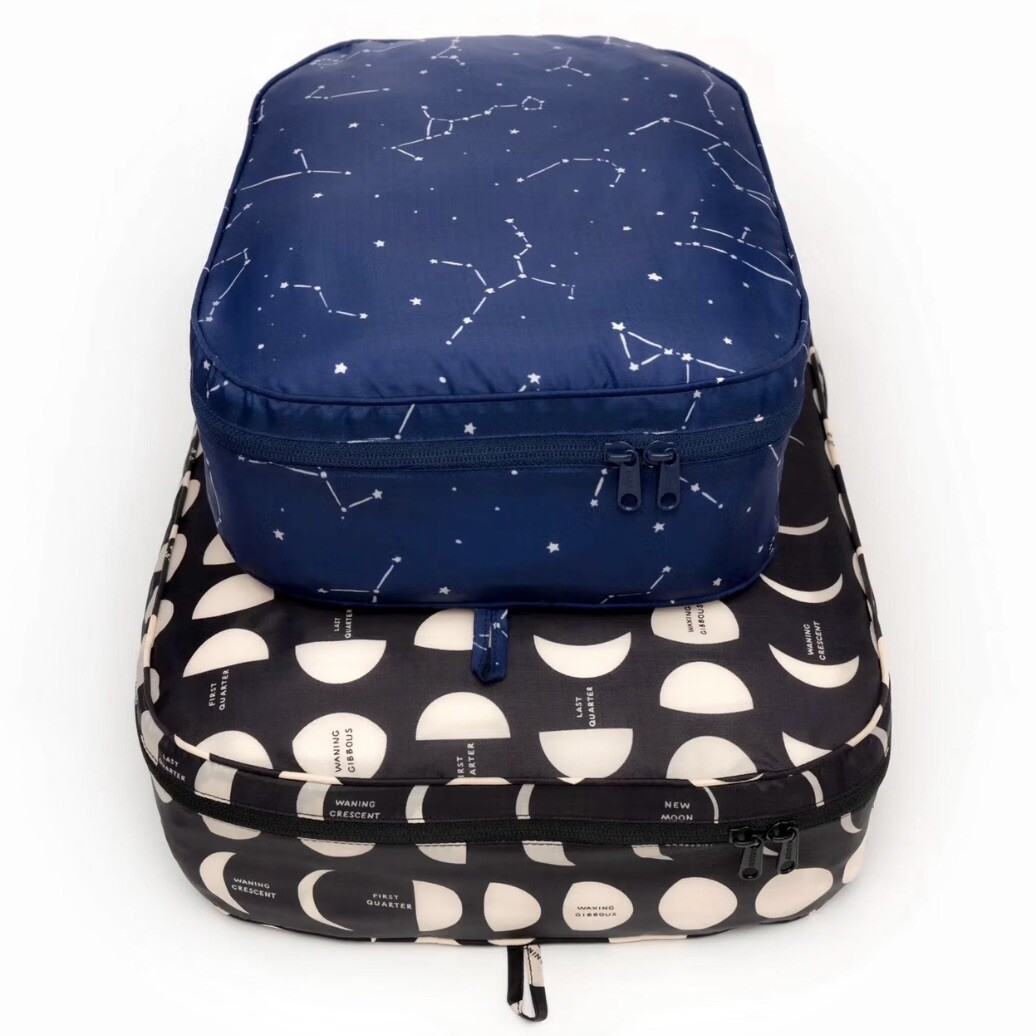 NEW! Baggu *LARGE* PACKING CUBE SET in “Night Sky” Recyc. Nylon
