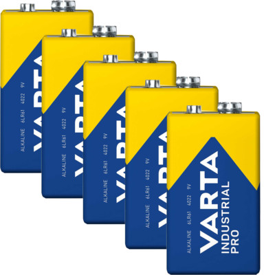 5er-Pack Varta 9V-Block 4022 Pro Industrial Alkaline E-Block 6LR61 Batterie lose