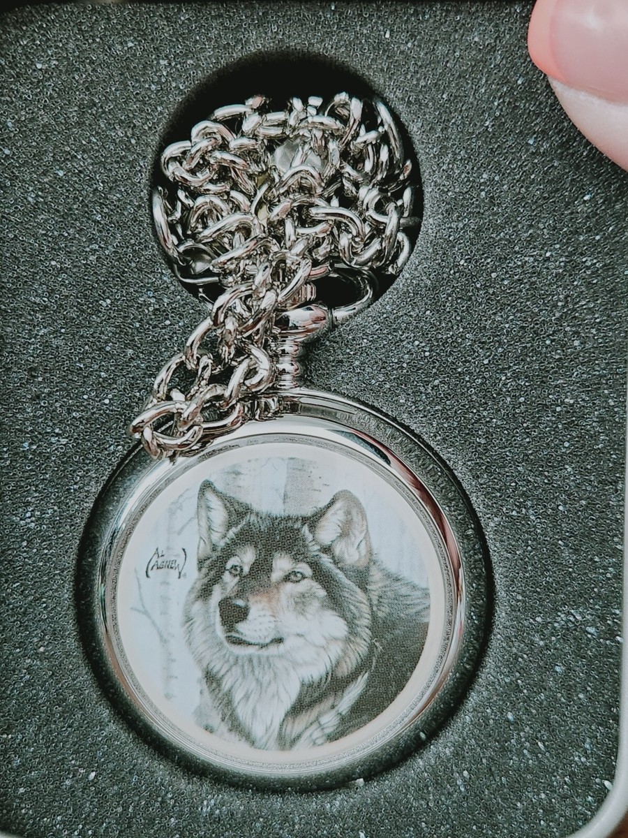 Avon Pocket Watch Majestic Encounters Wolf Al Agnew Exclusive