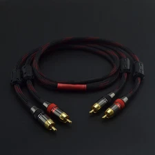 Pair 4Cores 4N OFC Conductor Audio RCA Cable Gold Plated Plug Interconnect Wire