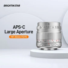 Brightin Star 35mm F0.95 MF Manual Large Aperture Lens for Fujifilm Fuji X-mount
