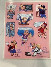 Vtg 80s Hallmark Muppets Stickers Miss Piggy School 1982 RARE HTF