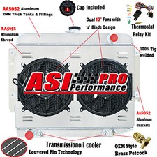 4-Row Radiator Shroud Fan Fit 1966-1969 Dodge Charger 500 R/T V8 Big Block