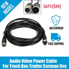 4Pin Plug 5M 16Ft Video Extension Cable For Bus Truck Front Rear View Camera