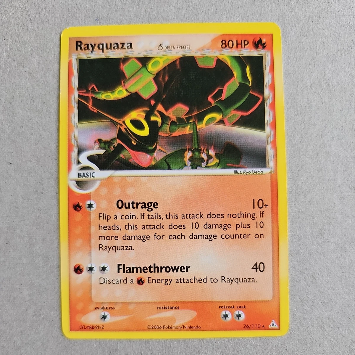 Rayquaza Pokémon TCG EX Holon Phantoms Individual Collectible Card