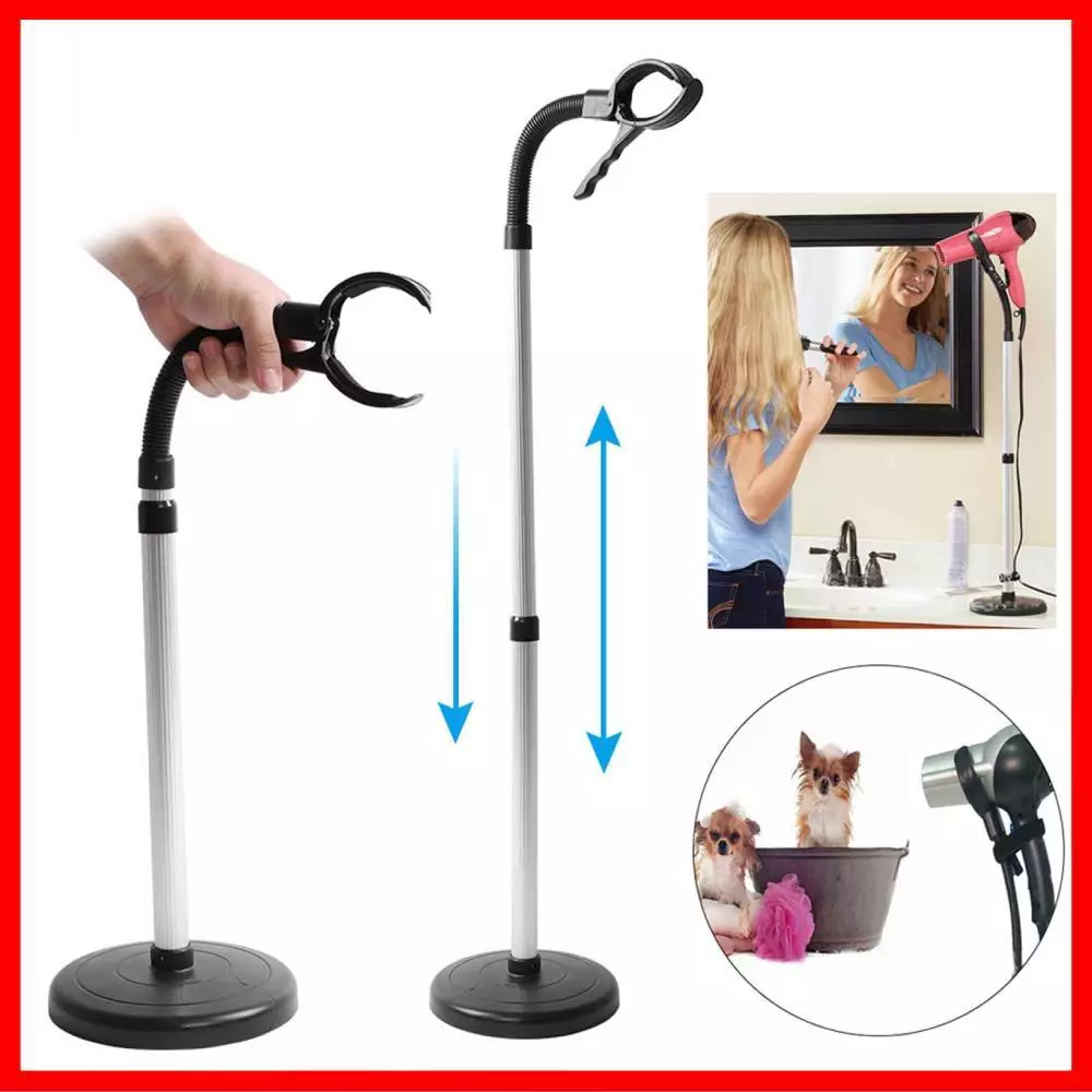 Hair Dryer Stand Holder Hands Free 360 Degree Blow Dryer Mount Base  Adjustable