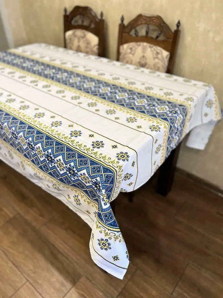 Tablecloth embroidered in Ukrainian style Table set in various colors 150х180 см - Image 2 of 4