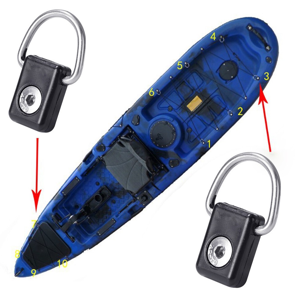 ♥ 1/6Pcs Kayak D Ring Portable Kayak Fishing Rigging D Ring for Kayak