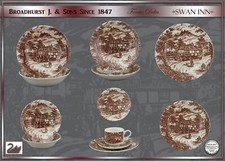 Broadhurst & Sons "Swan Inn" Teile zur Wahl: teller  schale tasse  england braun