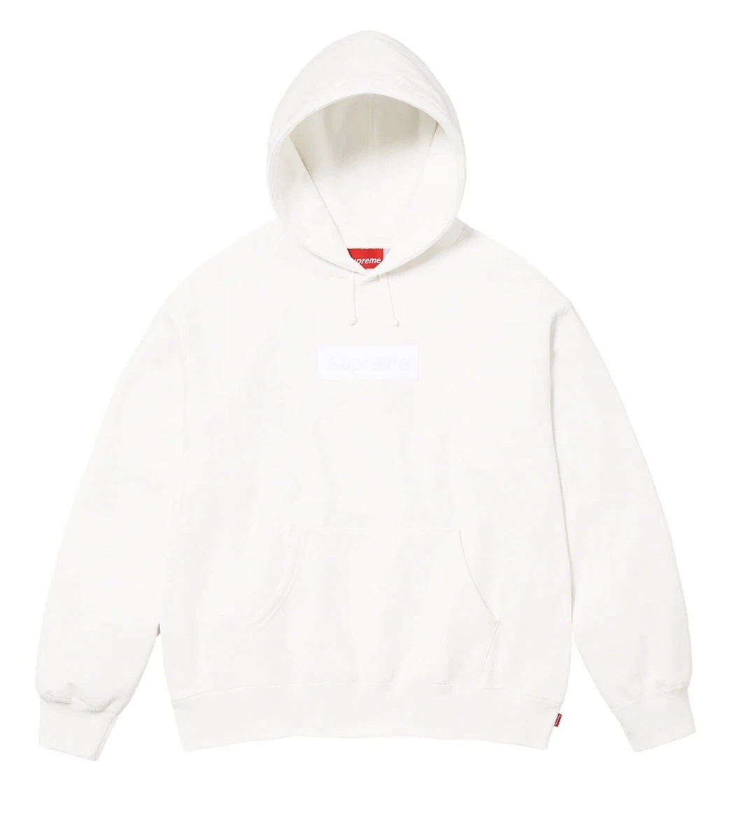 Supreme Box Logo Hooded Sweatshirt FW23 White Small New In hand