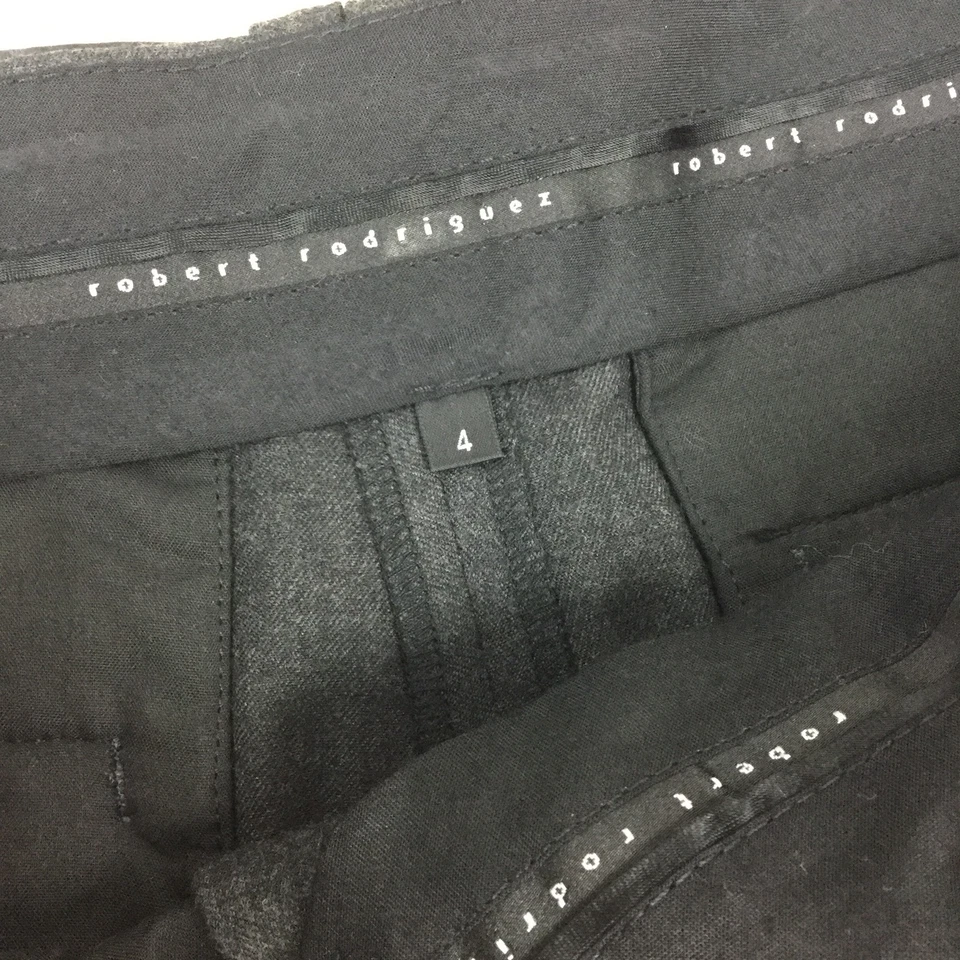 $NUEVO Bermudas Robert Rodriguez Pierna Ancha Mezcla Lana Capris Gris Carbón Talla 4 $275 Foto 4 de 4