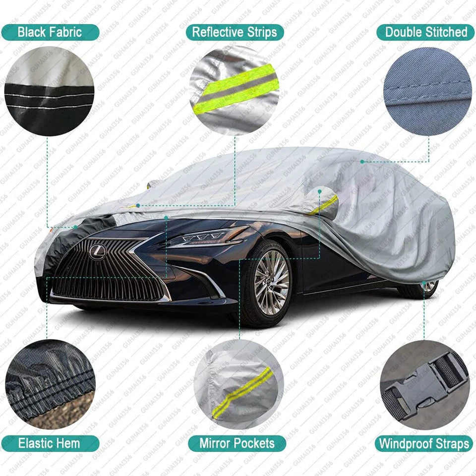 Cubierta completa para automóvil XL sedán impermeable exterior polvo protección UV para Honda Accord A Foto 4 de 4