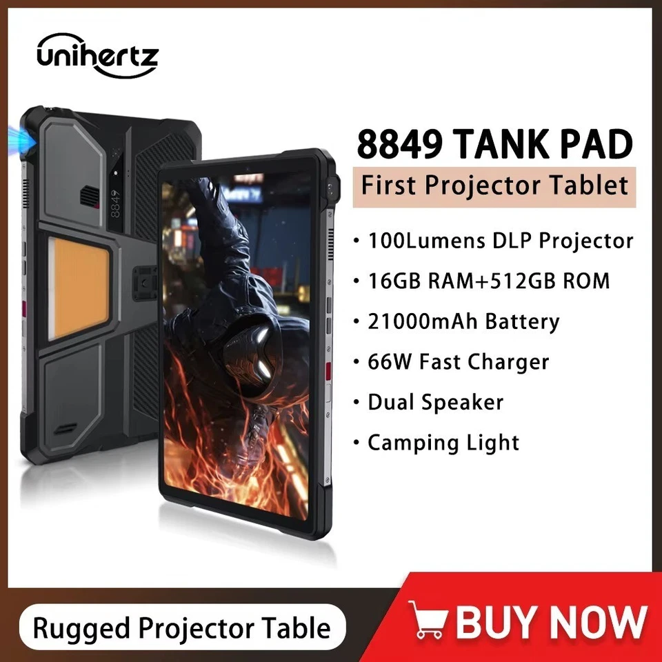 8849 TANK PAD Unihertz Robust Projector Tablet Handys 10.95" 21000mAh 32GB+512GB - Bild 2 von 4
