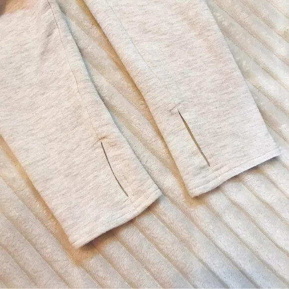 athleta poise coaster dance wrap oatmeal heather sweater