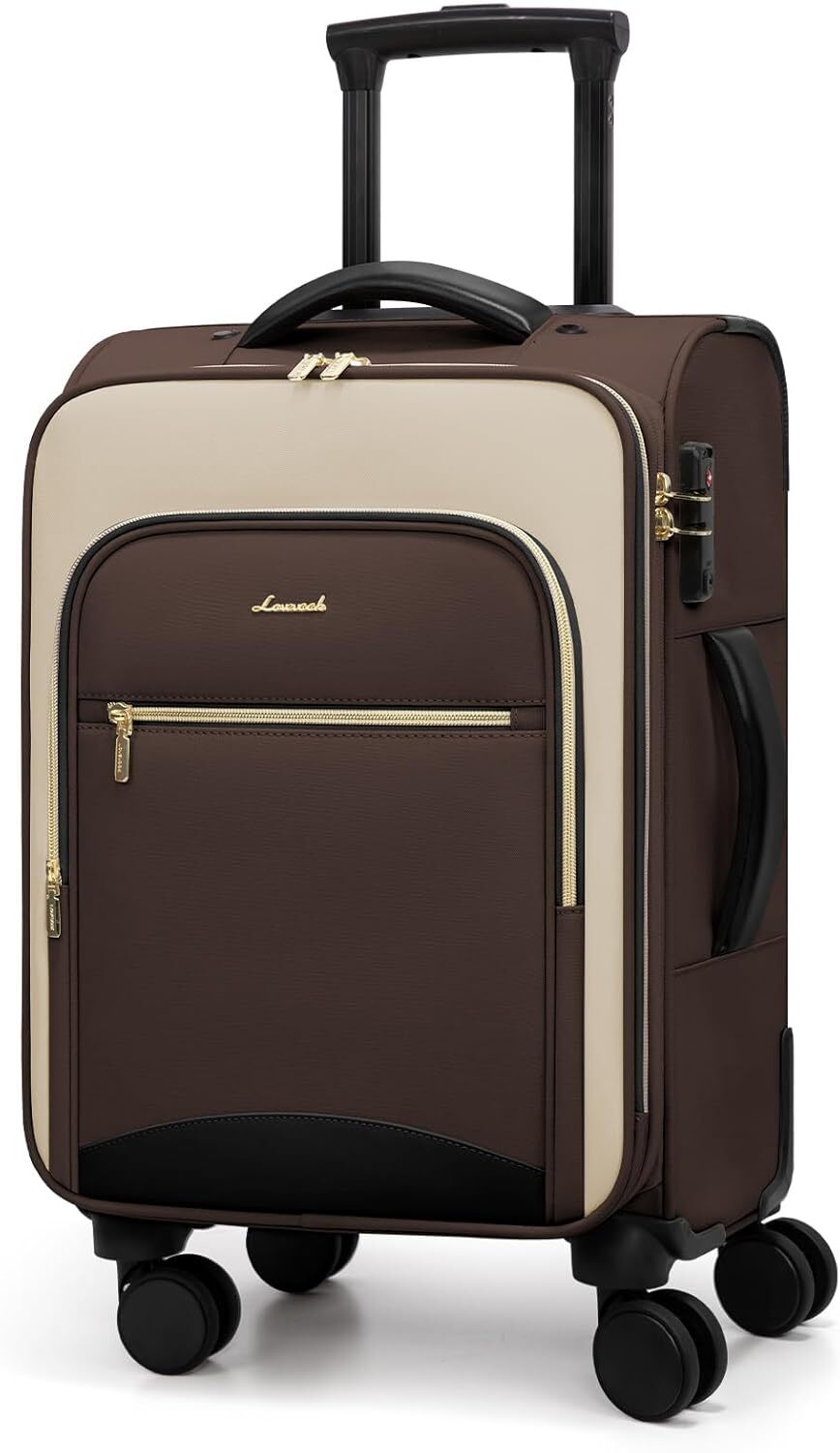 LOVEVOOK Lightweight Double Spinner Wheel Carry-On Luggage for Easy Travel-image