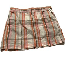 NEW Old Navy Size 4 Plaid Skirt Orange Pink Gray Short