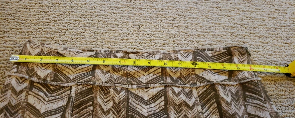 Mini-saia Michael Kors feminina listrada de linho marrom tamanho 6, super fofa - Imagem 4 de 4