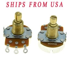 Pack of 2 Alpha Guitar Pots Potentiometer 19.5mm Brass Shaft Linear Pots B500K