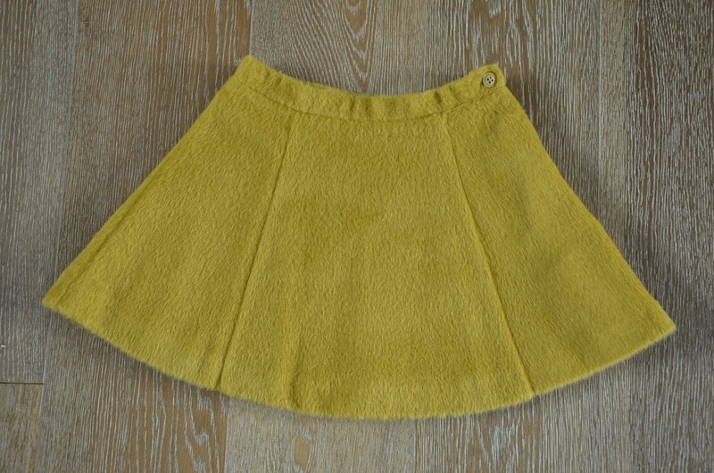 I Love Gorgeous Girls Wool Mohair Skirt in Mustard Size 8-9 NWT