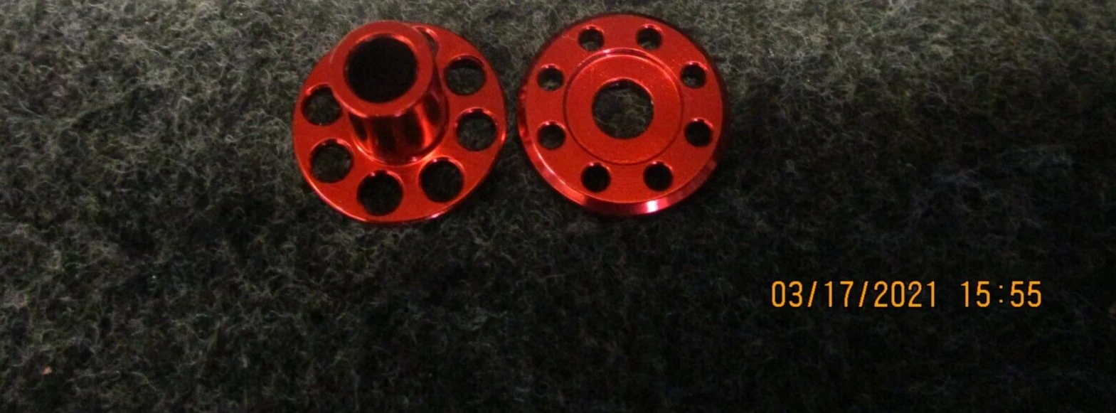 Honda CR125 2005 DOCWOB red alloy rear silencer top hat washer fitting kit
