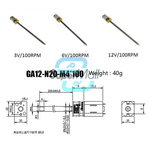 DC 3V 6V 12V 100RPM Micro Speed Reduction Gear Motor Wheel Shaft Metal Gearbox - Bild 5 von 118