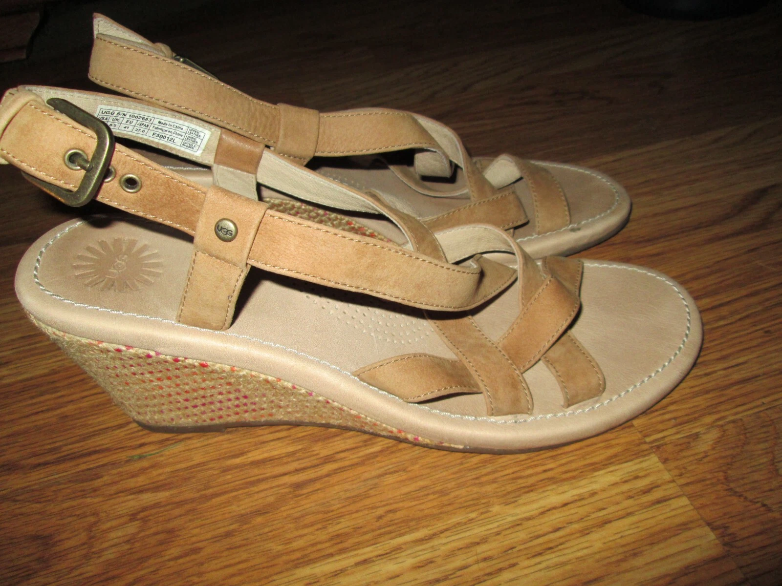 SANDALI CON ZEPPA UGG donna scarpe taglia 10 pelle