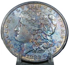 1882-S MORGAN DOLLAR GEM BU $1 MULTICOLORED TONED RAINBOW COIN #504-2