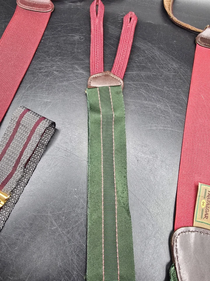 批量 2 件 特拉法加吊带 皮革丝带 可调弹力 Y 背扣 — 第 3/4 张图片