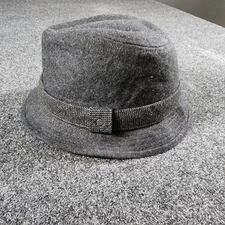 Stetson All American Wool Poly Blend Fedora Hat Gray Black XL Hipster Classic