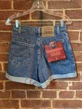 Vintage NWT Levis 954 High Waisted Jean Denim Shorts Cuff Orange Tab 90 s Size 3