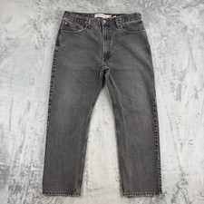 Levi’s 505 Regular Fit Jeans W38 L30 Black Grey Wash 100% Cotton Straight Leg