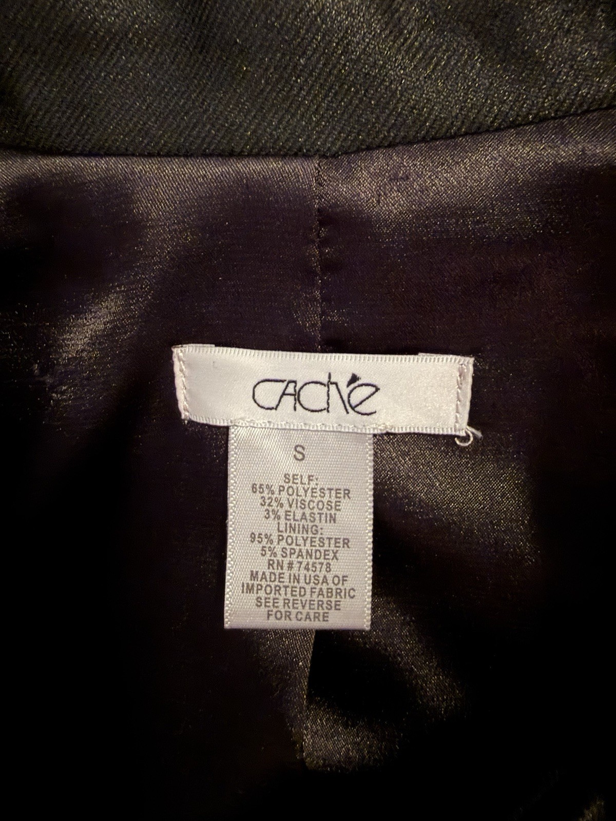 Cache Small Black Silver Collared Full Zip Moto B… - image 4